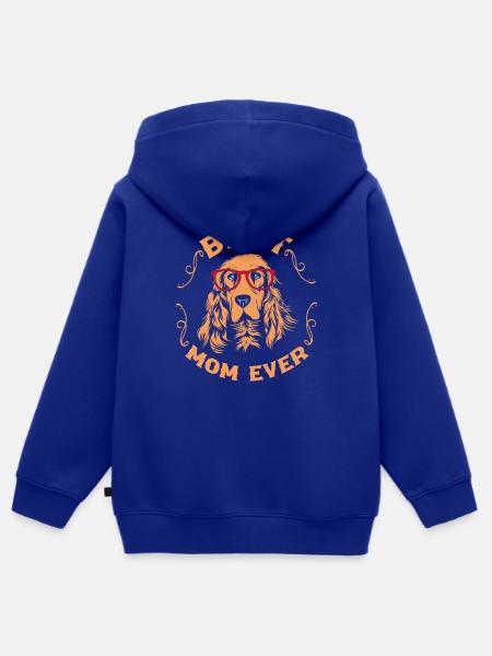 Cocker Spaniel Mama Hundemama - Kinder Premium Organic Zip Hoodie - Royalblau