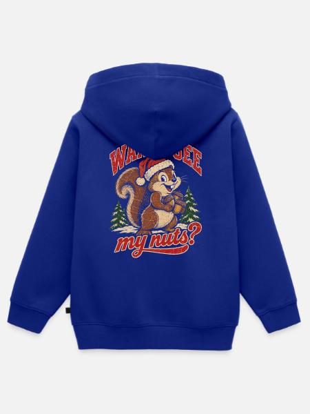 Wanna See My Nuts Eichhörnchen - Kinder Premium Organic Zip Hoodie - Royalblau