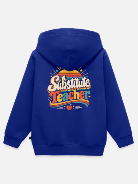 Retro Substitute Lehrer - Kinder Premium Organic Zip Hoodie - Royalblau