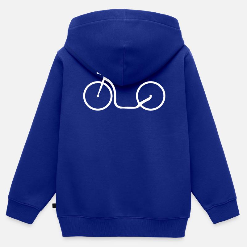 Scooter Silhouette blanc - Sweat Premium à capuche zippé enfant bio - bleu roi