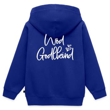 Wöd Godlkind Österreich Patenkind Taufe Godi - Kinder Premium Organic Zip Hoodie - Royalblau - Hinten - AI Model Kid Male (0cm)