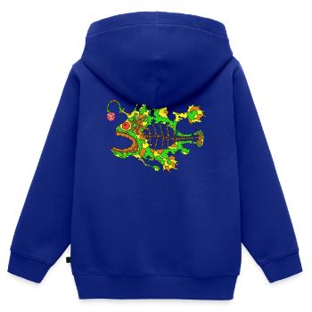 Ich hab die lampe an fisch - Kinder Premium Organic Zip Hoodie - Royalblau - Hinten - AI Model Kid Male (0cm)