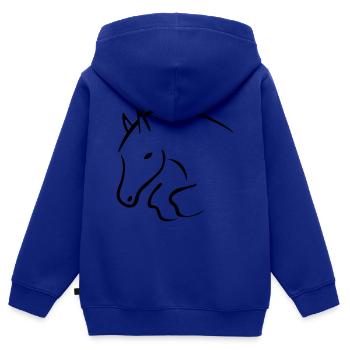 Springpferd - Kinder Premium Organic Zip Hoodie - Royalblau - Hinten - AI Model Kid Male (0cm)