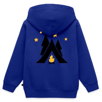 Zelt - Kinder Premium Organic Zip Hoodie - Royalblau - Hinten - AI Model Kid Male (0cm)