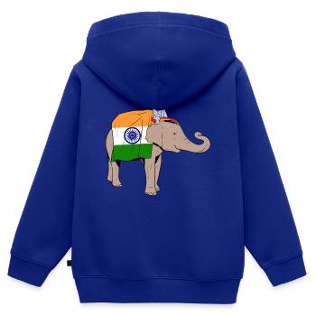 Inde Inde Hindu Pride Drapeau Pays I Cadeau - Sweat Premium à capuche zippé enfant bio - bleu roi - Dos - AI Model Kid Male (0cm)