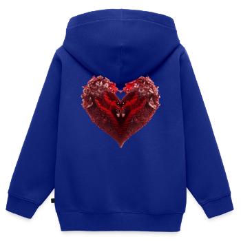 Herz voller Schmetterlinge Schmetterling Liebe - Kinder Premium Organic Zip Hoodie - Royalblau - Hinten - AI Model Kid Male (0cm)