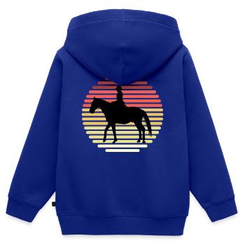 Reiten Pferd Pferdesport Reiterhof Dressurreiten - Kinder Premium Organic Zip Hoodie - Royalblau - Hinten - AI Model Kid Male (0cm)