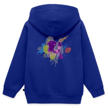 Hund Hund Buntes Tier Lieblich schön - Kinder Premium Organic Zip Hoodie - Royalblau - Hinten - AI Model Kid Male (0cm)