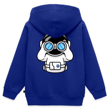 Astronaut mit Fernglas - Kinder Premium Organic Zip Hoodie - Royalblau - Hinten - AI Model Kid Male (0cm)