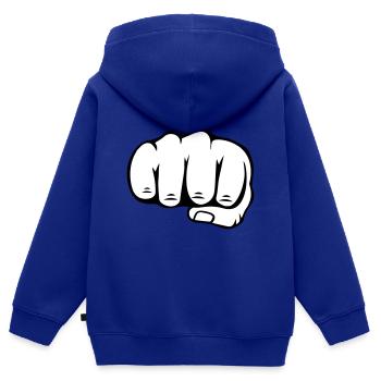 Faust - Kinder Premium Organic Zip Hoodie - Royalblau - Hinten - AI Model Kid Male (0cm)