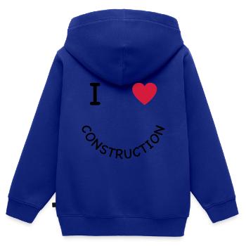 Chantier - Sweat Premium à capuche zippé enfant bio - bleu roi - Dos - AI Model Kid Male (0cm)