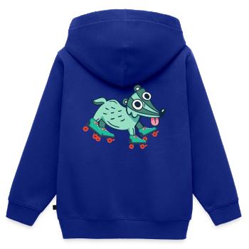 Rollschuhe - Kinder Premium Organic Zip Hoodie - Royalblau - Hinten - AI Model Kid Male (0cm)