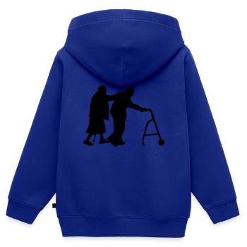 Opa Oma walker - Kinder Premium Organic Zip Hoodie - Royalblau - Hinten - AI Model Kid Male (0cm)