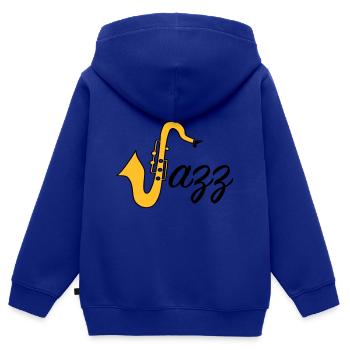 Jazz - Kinder Premium Organic Zip Hoodie - Royalblau - Hinten - AI Model Kid Male (0cm)