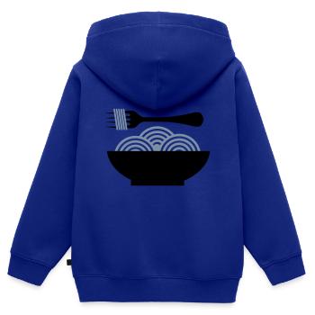 Spaghetti - Kinder Premium Organic Zip Hoodie - Royalblau - Hinten - AI Model Kid Male (0cm)