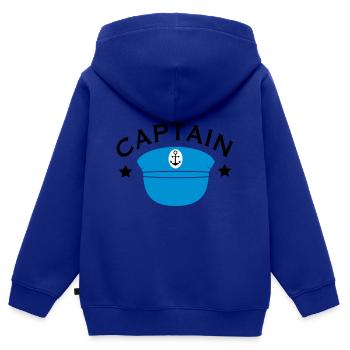 Kapitän - Kinder Premium Organic Zip Hoodie - Royalblau - Hinten - AI Model Kid Male (0cm)