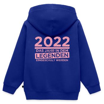 Einschulung Spruch - Schulanfang 2022 Legenden - Kinder Premium Organic Zip Hoodie - Royalblau - Hinten - AI Model Kid Male (0cm)
