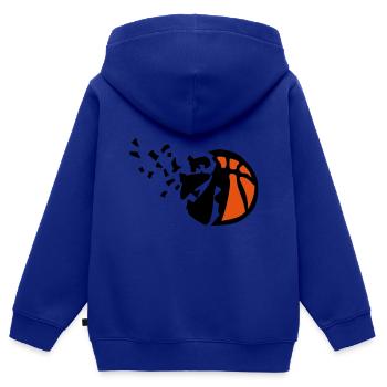 explosion ball basketball destructuring - Kids Premium Organic Zip-up Hoodie - royal blue - Back - AI Model Kid Male (0cm)