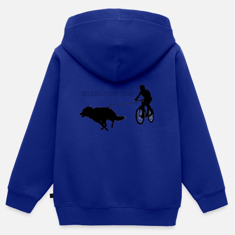 Équipe de motards - Sweat Premium à capuche zippé enfant bio - bleu roi