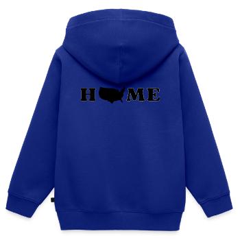 America as a Second Home - Emigration - Kids Premium Organic Zip-up Hoodie - royal blue - Back - AI Model Kid Male (0cm)