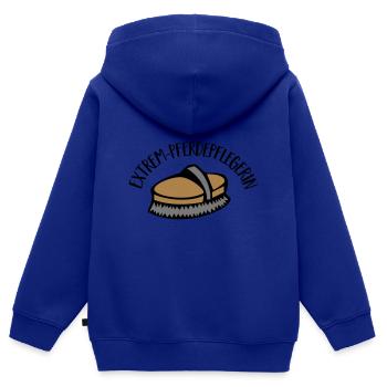 Extrem-Pferdepflegerin - Kinder Premium Organic Zip Hoodie - Royalblau - Hinten - AI Model Kid Male (0cm)