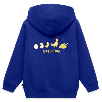 Evolution Ei Huhn Brathähnchen BBQ Barbecue - Kinder Premium Organic Zip Hoodie - Royalblau - Hinten - AI Model Kid Male (0cm)