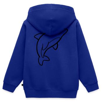 Delfin - Kinder Premium Organic Zip Hoodie - Royalblau - Hinten - AI Model Kid Male (0cm)
