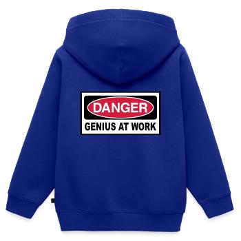 Genie - Sweat Premium à capuche zippé enfant bio - bleu roi - Dos - AI Model Kid Male (0cm)