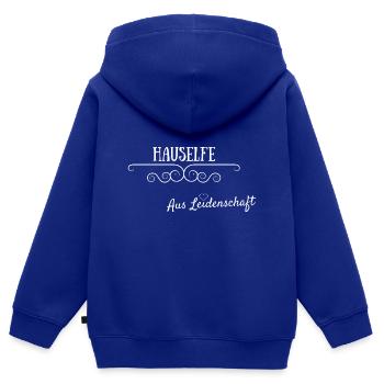 Hauselfe aus Leidenschaft Geschenkidee - Kinder Premium Organic Zip Hoodie - Royalblau - Hinten - AI Model Kid Male (0cm)