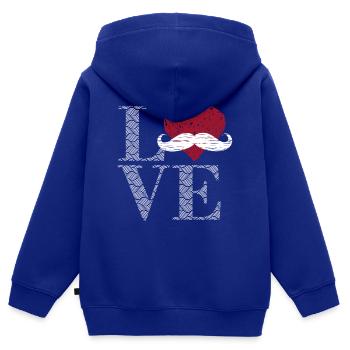 Ich liebe Schnurrbärte - Kinder Premium Organic Zip Hoodie - Royalblau - Hinten - AI Model Kid Male (0cm)