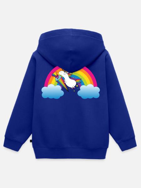Unicorn Enrollment - Kids Premium Organic Zip-up Hoodie - royal blue