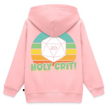 Holy crit,Gaming - Sweat Premium à capuche zippé enfant bio - rose - Dos - AI Model Kid Female (0cm)