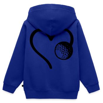 Golf Ball Heart Golfer - Kids Premium Organic Zip-up Hoodie - royal blue - Back - AI Model Kid Male (0cm)