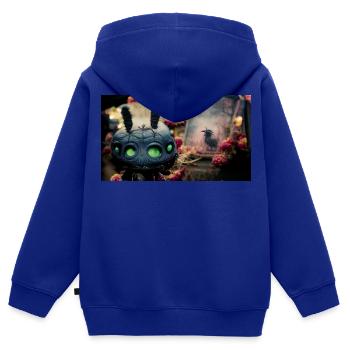 Bugging - Kids Premium Organic Zip-up Hoodie - royal blue - Back - AI Model Kid Male (0cm)
