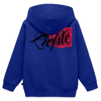 Geliebt - Kinder Premium Organic Zip Hoodie - Royalblau - Hinten - AI Model Kid Male (0cm)