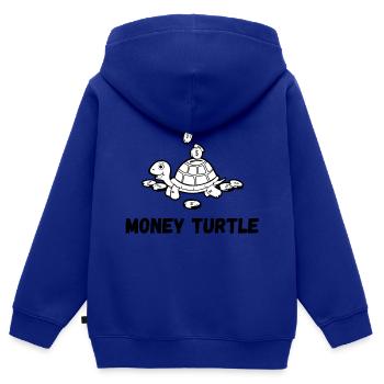 Money Turtle Spardose und Sparschwein - Kinder Premium Organic Zip Hoodie - Royalblau - Hinten - AI Model Kid Male (0cm)