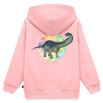 Farbige Dinosaurier - Kinder Premium Organic Zip Hoodie - Rosa - Hinten - AI Model Kid Female (0cm)
