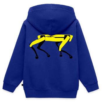 Roboter Spot Boston Dynamics Black Mirror Hund Dog - Kinder Premium Organic Zip Hoodie - Royalblau - Hinten - AI Model Kid Male (0cm)