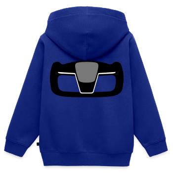 Tesla Yoke Lenkrad Model S X Plaid + Jet - Kinder Premium Organic Zip Hoodie - Royalblau - Hinten - AI Model Kid Male (0cm)