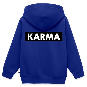 Karma - Sweat Premium à capuche zippé enfant bio - bleu roi - Dos - AI Model Kid Male (0cm)