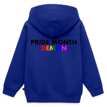 pride month demon - Sweat Premium à capuche zippé enfant bio - bleu roi - Dos - AI Model Kid Male (0cm)