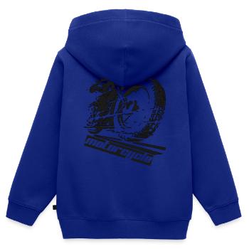 Motorcycle black, Motorrad schwarz - Kinder Premium Organic Zip Hoodie - Royalblau - Hinten - AI Model Kid Male (0cm)