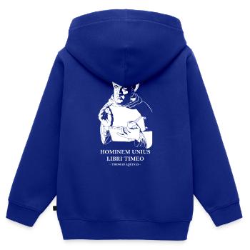 Unius Libri Philosoph Thomas von Aquin Zitat - Kinder Premium Organic Zip Hoodie - Royalblau - Hinten - AI Model Kid Male (0cm)