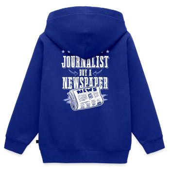 journalist zeitung - Kinder Premium Organic Zip Hoodie - Royalblau - Hinten - AI Model Kid Male (0cm)