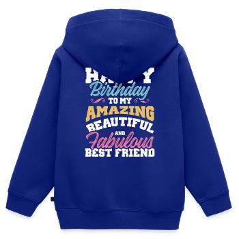 celebrate your birthday - Kids Premium Organic Zip-up Hoodie - royal blue - Back - AI Model Kid Male (0cm)