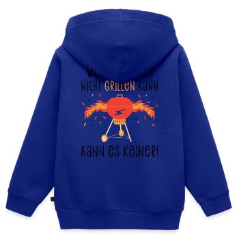 Wenn Papa es nicht grillen kann, kann es keiner! - Kinder Premium Organic Zip Hoodie - Royalblau - Hinten - AI Model Kid Male (0cm)