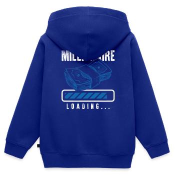 millionär loading - Kinder Premium Organic Zip Hoodie - Royalblau - Hinten - AI Model Kid Male (0cm)