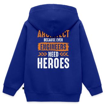 Ingenieur architekt - Kinder Premium Organic Zip Hoodie - Royalblau - Hinten - AI Model Kid Male (0cm)
