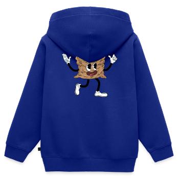 Kartoffel - Kinder Premium Organic Zip Hoodie - Royalblau - Hinten - AI Model Kid Male (0cm)