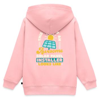 Solarmodul-Installateur - Kinder Premium Organic Zip Hoodie - Rosa - Hinten - AI Model Kid Female (0cm)